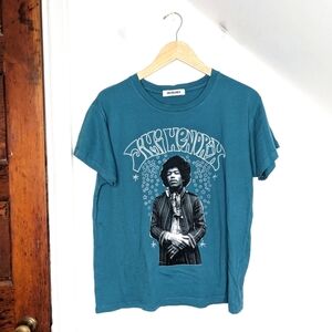 DAYDREAMER Jimi Hendrix Solo Tee Graphic Band in Dark Teal NEW Size M